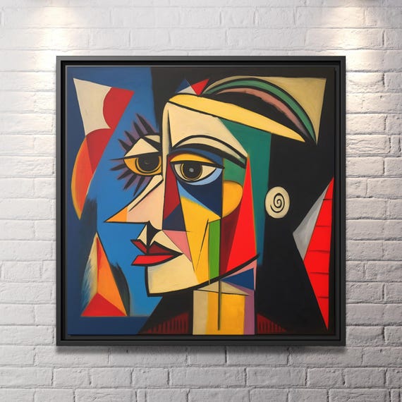 Wall Art Picasso Pint Modern Cubism Painting Picasso Canvas Big Painting Pop Culture Poster Picasso Cubist Wall Art New Homeowner Gift Print
