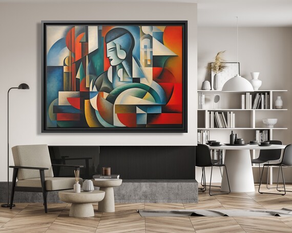Wall Art Picasso Pint Modern Cubism Painting Picasso Canvas Big Painting Pop Culture Poster Picasso Cubist Wall Art New Homeowner Gift Print