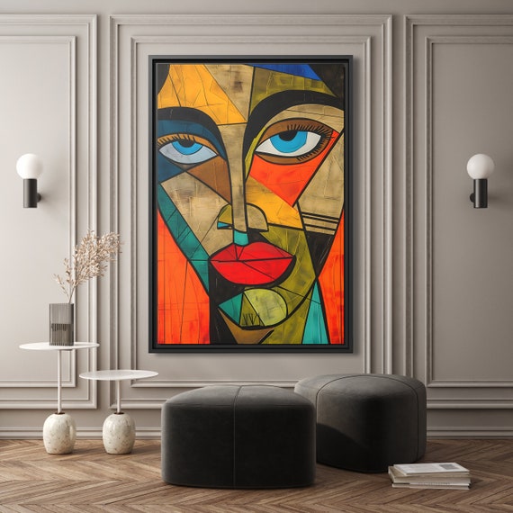 Wall Art Picasso Pint Modern Cubism Painting Picasso Canvas Big Painting Pop Culture Poster Picasso Cubist Wall Art New Homeowner Gift Print