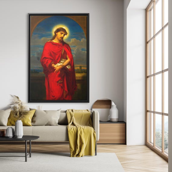 Jesus Painting Religious Catholic Painting Ecce Homo Otto Mengelberg Wall Art Jesus Canvas Print Christian Wall Art Catholic Art Jesus Print