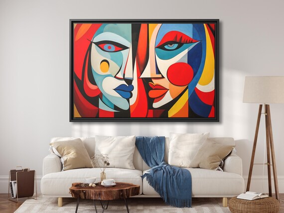 Wall Art Picasso Pint Modern Cubism Painting Picasso Canvas Big Painting Cubism Picasso Modern Cubist Wall Art New Homeowner Gift Print Idea