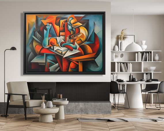 Wall Art Picasso Pint Modern Cubism Painting Picasso Canvas Big Painting Pop Culture Poster Picasso Cubist Wall Art New Homeowner Gift Print