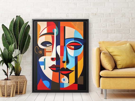 Wall Art Picasso Pint Modern Cubism Painting Picasso Canvas Big Painting Pop Culture Poster Picasso Cubist Wall Art New Homeowner Gift Print