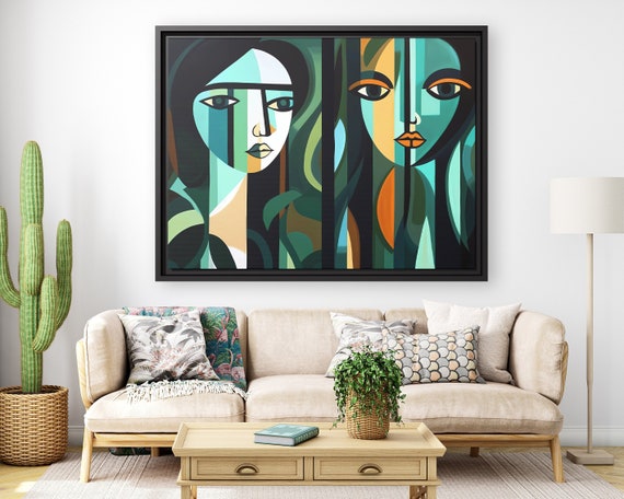 Wall Art Picasso Pint Modern Cubism Painting Picasso Canvas Big Painting Pop Culture Poster Picasso Cubist Wall Art New Homeowner Gift Print