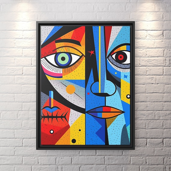 Wall Art Picasso Pint Modern Cubism Painting Picasso Canvas Big Painting Pop Culture Poster Picasso Cubist Wall Art New Homeowner Gift Print
