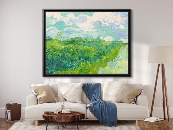 Green Wheat Fields Vincent Van Gogh Green Wheat Fields 1890 Wall Art Vincent Van Gogh Canvas Print Van Gogh Wall Art Landscape Provence Art