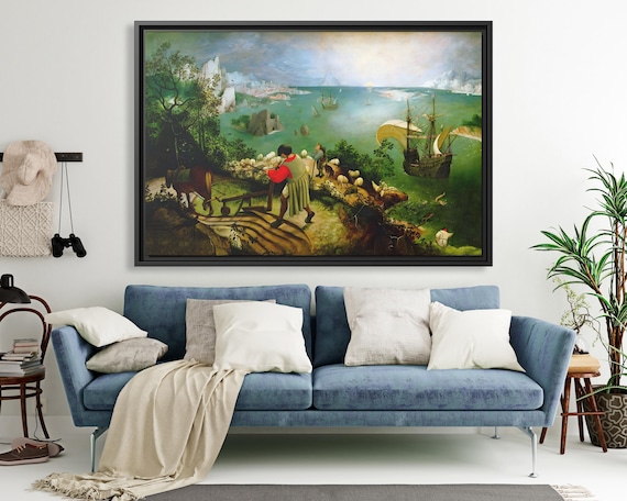 Pieter Bruegel the Elder Fall of Icarus Pieter Bruegel Painting Fall of Icarus Wall Art Pieter Bruegel Print Fall of Icarus Print Bruegel