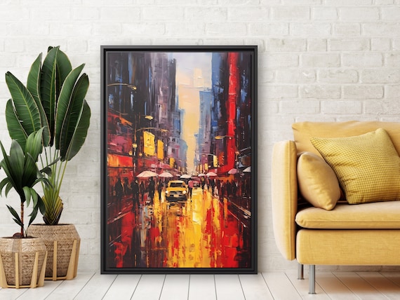 Abstract New York Canvas NYC Painting New York Manhattan Painting New York Landscape Manhattan Wall Art Skyline Painting NYC Wall Art NYC