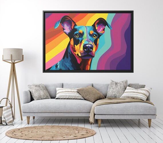Doberman Wall Art Dog Painting Doberman Print Dog Doberman Canvas Dog Painting Doberman Dog Lover Gift Dog Wall Art Doberman Canvas Print