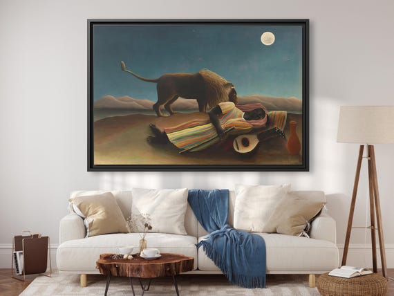 Rousseau La Bohemienne Endormie Henri Rousseau The Sleeping Gypsy Henri Rousseau Famous Painting Rousseau Print Wall Art Henri Rousseau Art