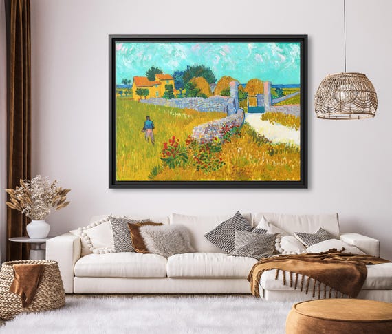 Farmhouse in Provence Vincent Van Gogh Farmhouse in Provence Wall Art Vincent Van Gogh Canvas Print Van Gogh Wall Art Landscape Provence Art