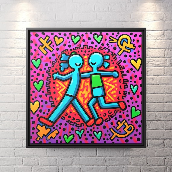 Keith Haring Wall Art Haring Pop Art Keith Haring Pop Artwork Pop Culture Poster Keith Haring Popart Street Art on Canvas Keith Pop Art
