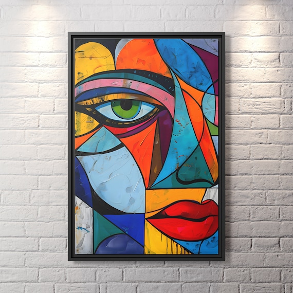 Wall Art Picasso Pint Modern Cubism Painting Picasso Canvas Big Painting Pop Culture Poster Picasso Cubist Wall Art New Homeowner Gift Print
