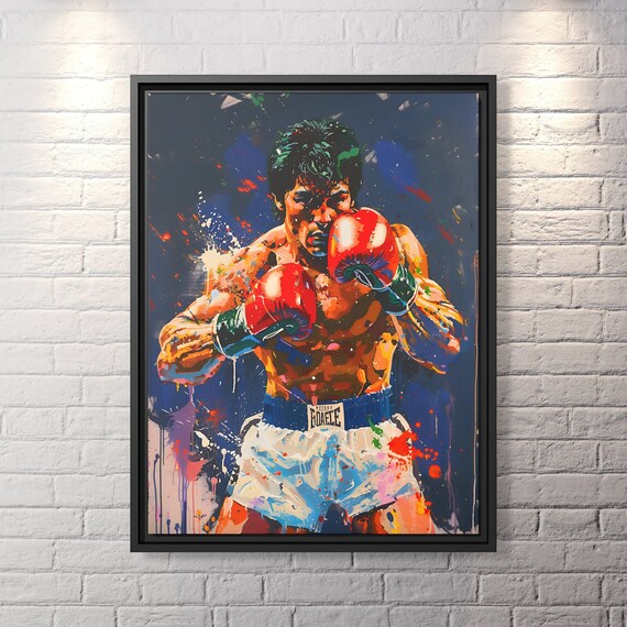 Rocky Balboa Art Boxing Wall Art Boxer Decor Rocky Print Sylvester Stallone Rocky Balboa Boxing Wall Decor Rocky Movie Boxing Painting Movie