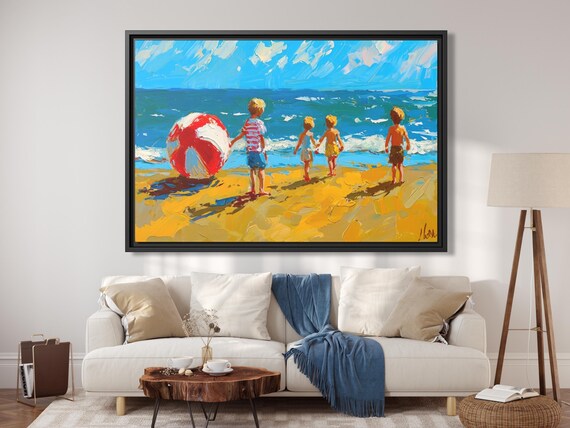 Beach Canvas Beachy Room Decor Italian Summer Beach Wall Art Summertime Decor Endless Summer Print Southern California Ocean Summer Art