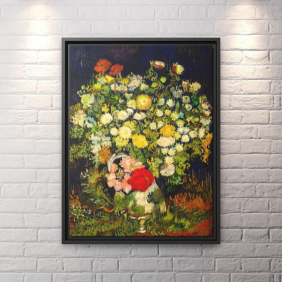 Vincent Van Gogh Bouquet of Flowers in a Vase Van Gogh Wall Art Impressionism Van Gogh Canvas Print Van Gogh Flowers Famous Painting Gogh