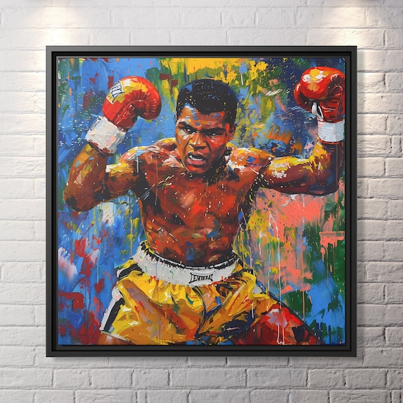 Muhammad Ali Canvas Boxing Painting Muhammad Ali Print Modern Sports Art Muhammad Ali Wall Decor Boxer Wall Art Boxing Print Ali Poster