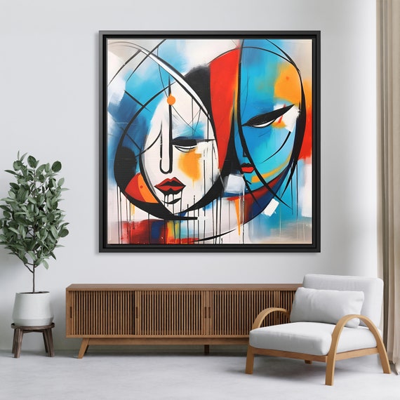 Wall Art Picasso Pint Modern Cubism Painting Picasso Canvas Big Painting Pop Culture Poster Picasso Cubist Wall Art New Homeowner Gift Print