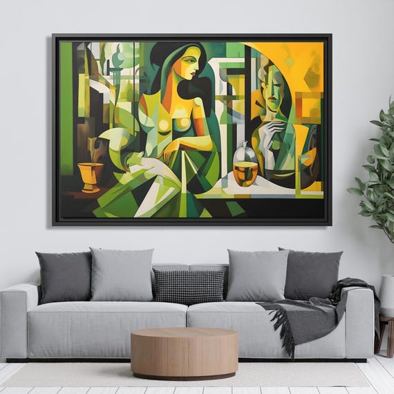Wall Art Picasso Pint Modern Cubism Painting Picasso Canvas Big Painting Pop Culture Poster Picasso Cubist Wall Art New Homeowner Gift Print