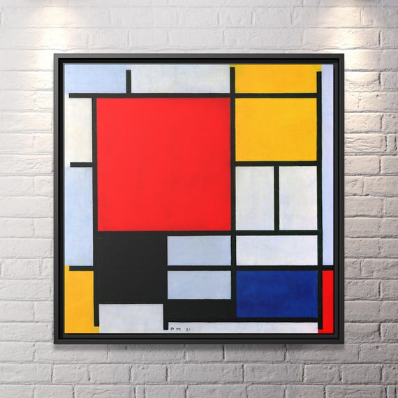 Piet Mondrian Wall Art Abstract Painting Mondrian Dutch Painting Famous Abstract Art Mondrian Composition Print De Stijl Abstract Art Work
