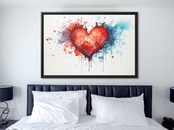 Wall Art Banksy Street Art Graffiti Heart Art Romantic Painting Colorful Hearts Graffiti Painting Banksy Artwork Heart Painting Large Banksy