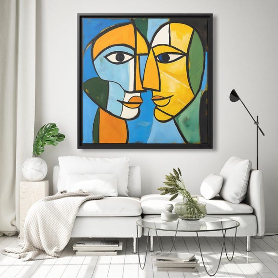 Wall Art Picasso Pint Modern Cubism Painting Picasso Canvas Big Painting Pop Culture Poster Picasso Cubist Wall Art New Homeowner Gift Print