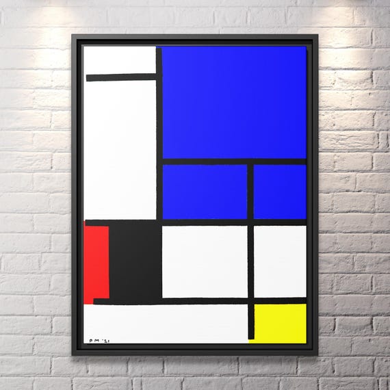 Piet Mondrian Wall Art Abstract Painting Mondrian Dutch Painting Famous Abstract Art Mondrian Composition Print De Stijl Abstract Art Work