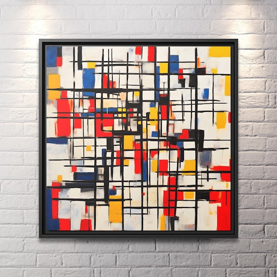 Piet Mondrian Art Famous Abstract Art Mondrian Wall Art Bauhaus Print Dutch Art Painting Mondrian Large Abstract Painting De Stijl Mondrian