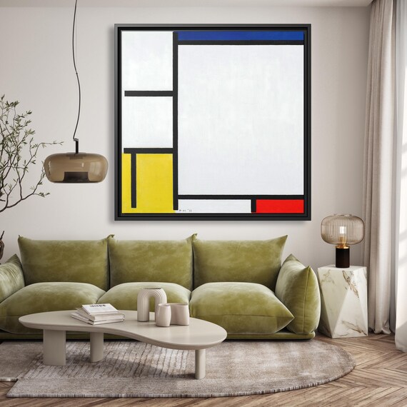 Piet Mondrian Wall Art Abstract Painting Mondrian Dutch Painting Famous Abstract Art Mondrian Composition Print De Stijl Abstract Art Work