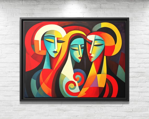 Wall Art Picasso Pint Modern Cubism Painting Picasso Canvas Big Painting Pop Culture Poster Picasso Cubist Wall Art New Homeowner Gift Print