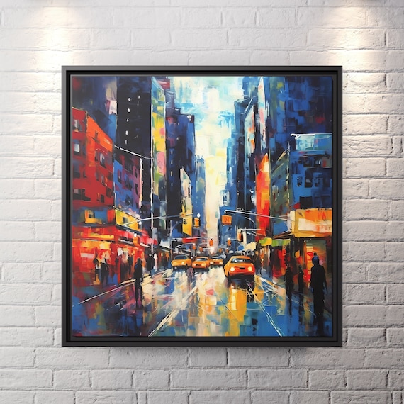 Abstract New York Canvas NYC Painting New York Manhattan Painting New York Landscape Manhattan Wall Art Skyline Painting NYC Wall Art NYC
