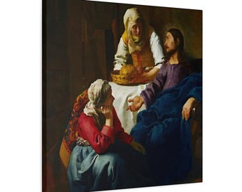 Johannes Vermeer Cristo en casa de Marta y María Vermeer Arte mural Pintura barroca Famosa pintura católica barroca Obra de arte de Vermeer