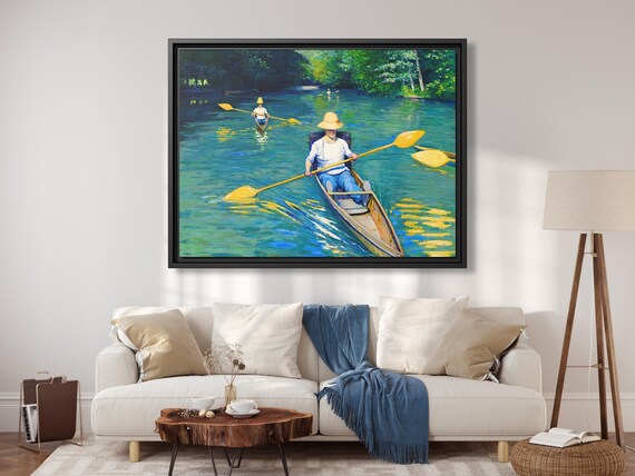 Skiffs 1877 Gustave Caillebotte Skiffs Famous Painting Boat Wall Art Boat Canvas Print Sailing Wall Art Famous Artwork Boat Lake Print River