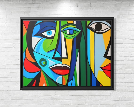 Wall Art Picasso Pint Modern Cubism Painting Picasso Canvas Big Painting Pop Culture Poster Picasso Cubist Wall Art New Homeowner Gift Print