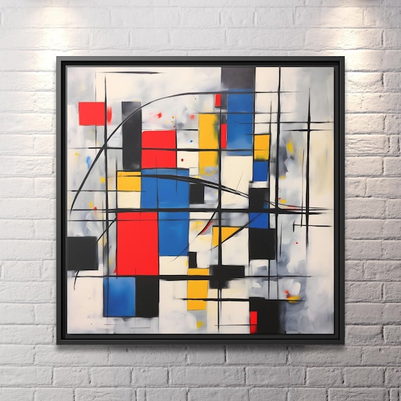 Piet Mondrian Art Famous Abstract Art Mondrian Wall Art Bauhaus Print Dutch Art Painting Mondrian Large Abstract Painting De Stijl Mondrian