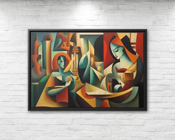 Wall Art Picasso Pint Modern Cubism Painting Picasso Canvas Big Painting Pop Culture Poster Picasso Cubist Wall Art New Homeowner Gift Print