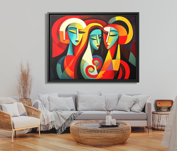 Wall Art Picasso Pint Modern Cubism Painting Picasso Canvas Big Painting Pop Culture Poster Picasso Cubist Wall Art New Homeowner Gift Print