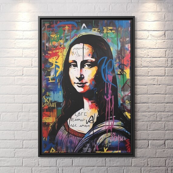 Mona Lisa Pop Art Graffiti Mona Lisa Wall Art Modern Urban Art Pop Artwork Mona Lisa Painting Graffiti Modern Mona Lisa Popart Canvas Print