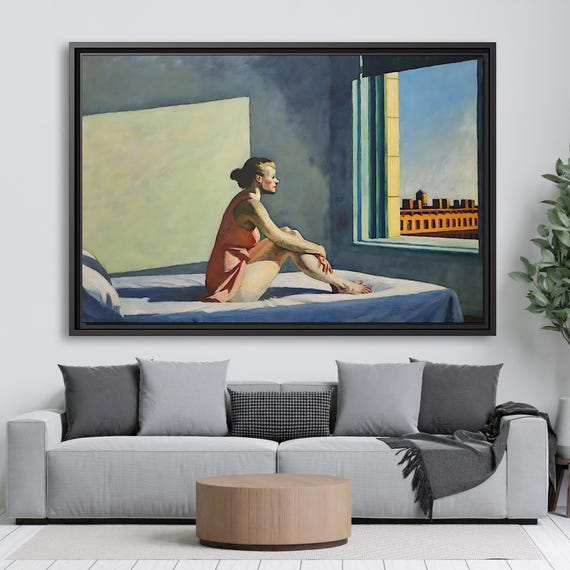 Edward Hopper Morning Sun Framed Canvas Print Edward Hopper Large Art Print Edward Hopper Abstract Large Art Gift Edward Hopper Wall Decor