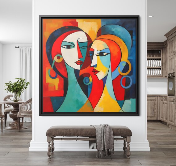 Wall Art Picasso Pint Modern Cubism Painting Picasso Canvas Big Painting Pop Culture Poster Picasso Cubist Wall Art New Homeowner Gift Print