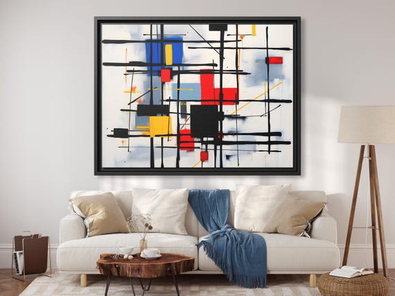Piet Mondrian Wall Art Large Abstract Painting Mondrian Dutch Painting Famous Abstract Art Piet Mondrian Print De Stijl Abstract Art Work