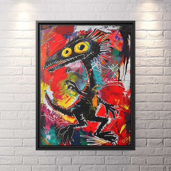 Graffiti Canvas Wall Art Street Art Print Dinosaur King Modern Wall Art King of Street Art Canvas Print Graffiti Art Creative Wall Decor