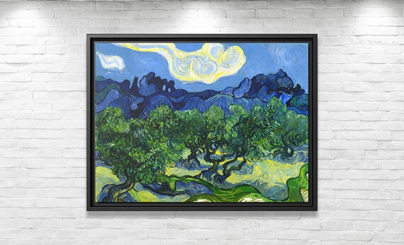 Vincent Van Gogh Olive Trees with the Alpilles in the Background Van Gogh Olive Trees Van Gogh Impressionism Painting Van Gogh Landscape