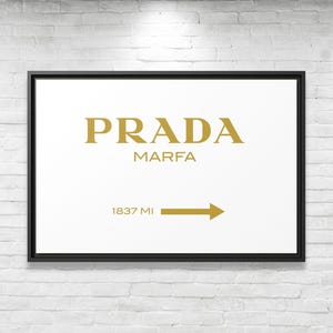 Impressão em tela Prada Marfa Arte de parede Prada Marfa Canvas Arte de parede de luxo elegante Sala de estar Quarto Canvas Moda Prada Arte de parede de luxo Canvas