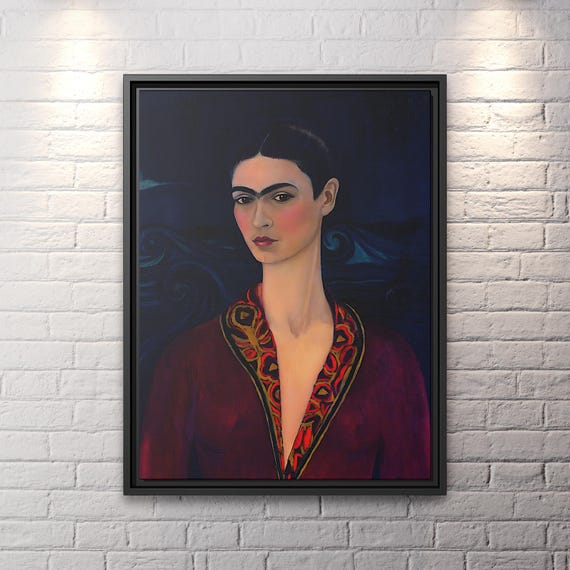 Frida Kahlo Selfportrait Frida Canvas Print Frida Kahlo Painting Frida Wall Art Frida Kahlo Print Frida Art Frida Painting Frida Artwork