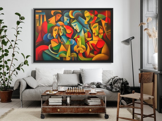 Wall Art Picasso Pint Modern Cubism Painting Picasso Canvas Big Painting Pop Culture Poster Picasso Cubist Wall Art New Homeowner Gift Print