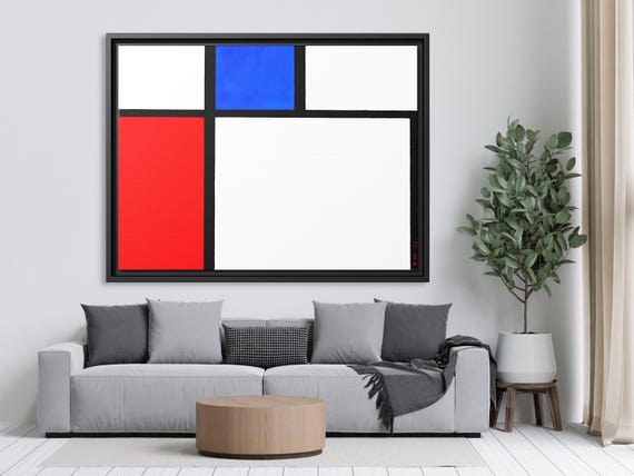 Piet Mondrian Wall Art Abstract Painting Mondrian Dutch Painting Famous Abstract Art Mondrian Composition Print De Stijl Abstract Art Work
