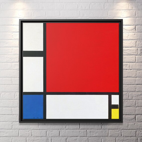 Piet Mondrian Wall Art Abstract Painting Mondrian Dutch Painting Famous Abstract Art Mondrian Composition Print De Stijl Abstract Art Work