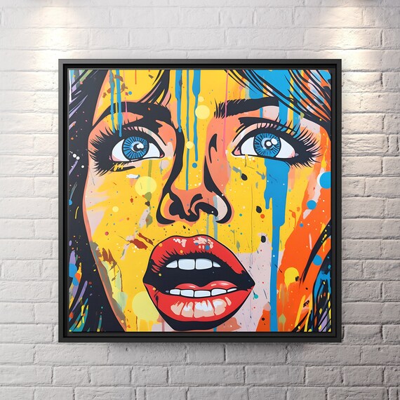 Abstract Woman Face Wall Art Woman Pop Art Andy Warhol Painting Woman Pop Artwork Warhol Pop Art Beautiful Face Art Pop Art Girl Portrait