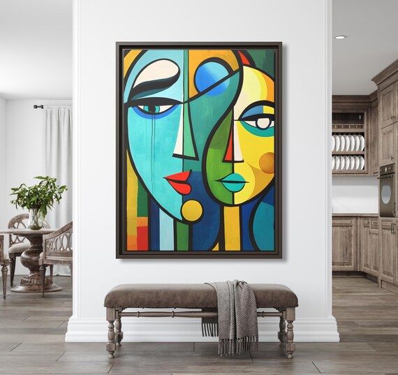 Wall Art Picasso Pint Modern Cubism Painting Picasso Canvas Big Painting Pop Culture Poster Picasso Cubist Wall Art New Homeowner Gift Print